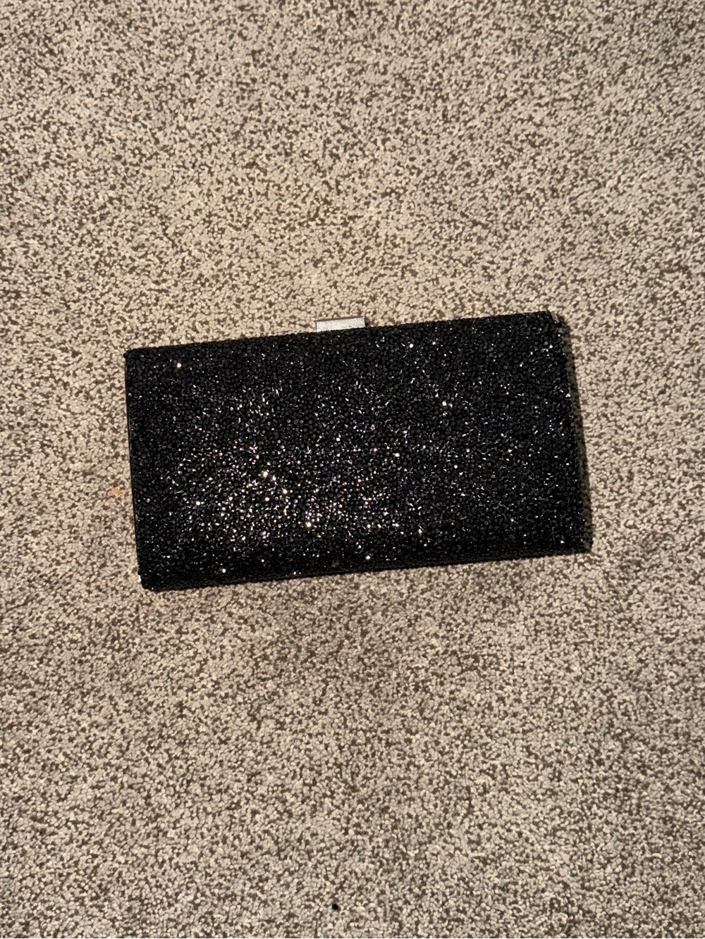 Black Glitter Evening Clutch Handbag